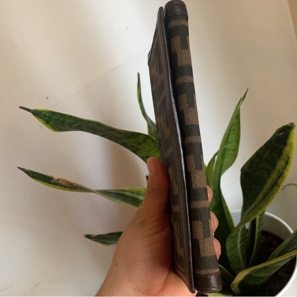 Fendi Brown and Black Canvas Long Bi-fold Wallet (missing pull tab, still works) - Picture 13 of 14